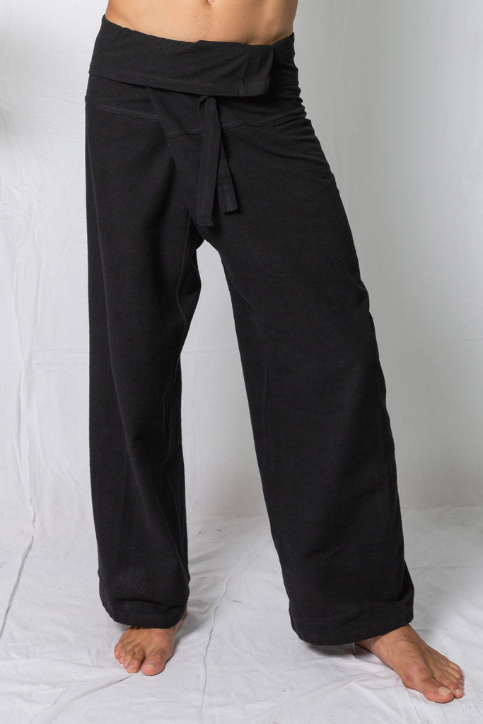 Brushed Cotton Fishermans Pants Black