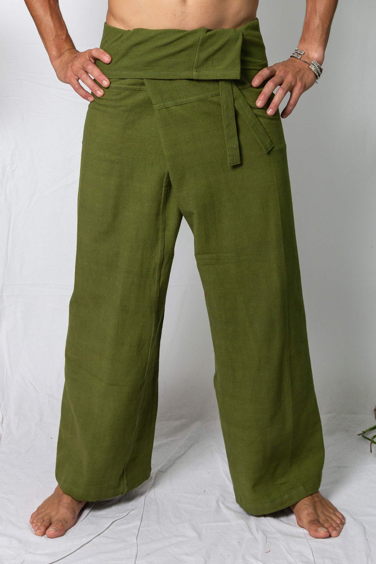 Brushed Cotton Fishermans Pants Fern