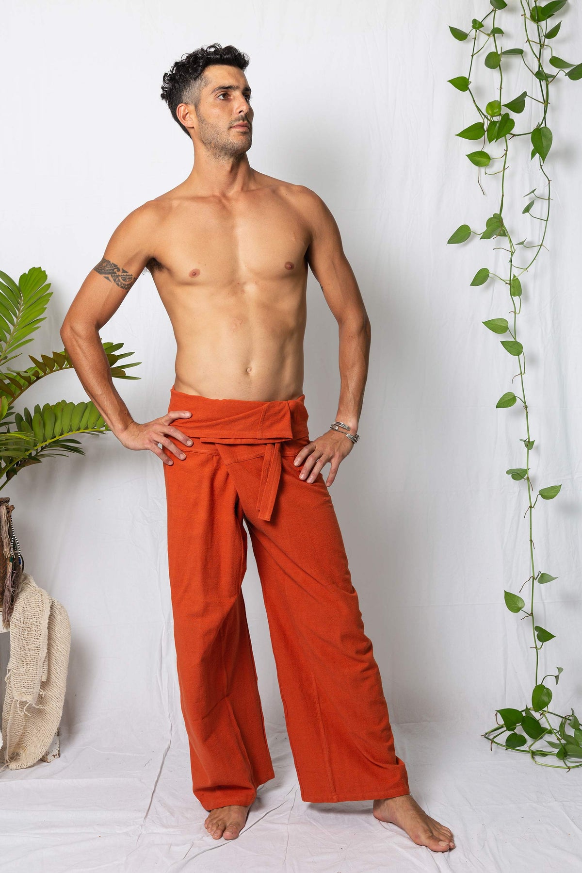 Brushed Cotton Fishermans Pants Ochre